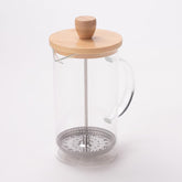 Homestic Premium 600ml Glass Jug with Bamboo Lid & Handle | Pitcher for Water Juice Iced Coffee Tea Lemonade | Leakproof Heat Resistant | Housewarming Gift | Transparent.